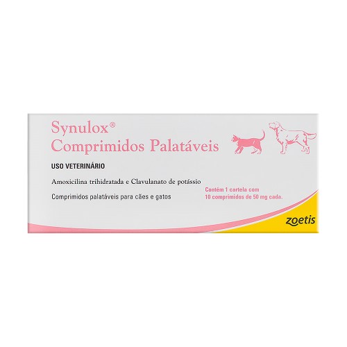 Synulox para Cães e Gatos Uso Veterinário com 10 Comprimidos