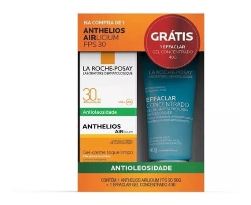 La Roche-Posay Anthelios Airlicium + Effaclar Kit - Protetor Solar Corporal + Gel de Limpeza Facial