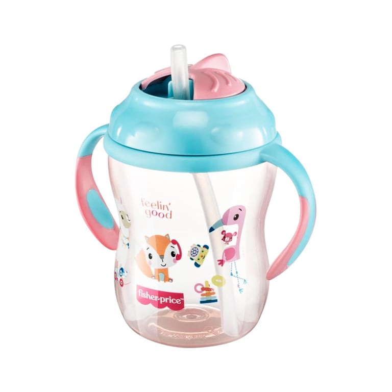 Copo de Treinamento com Canudo First Moments Pink Lemonade 270 ml Rosa Fisher Price - BB1017