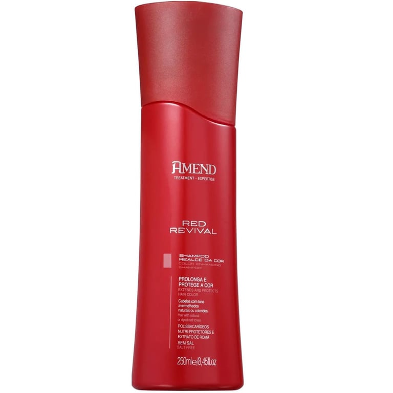 Shampoo Amend Expertise Realce da Cor Vermelha Red Revival com 250ml