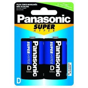 Pilha Panasonic Comum D Grande 1,5V com 2 Unidades