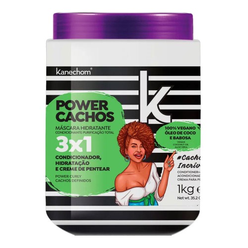 Creme de Tratamento Capilar Kanechom 3 em 1 Power Cacho 1Kg