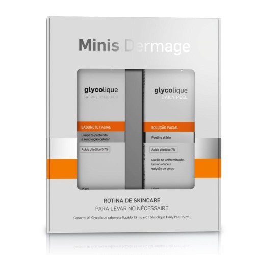 Kit Miniatura Dermage Dupla Glycolique Daily Peel com 15ml + Sabonete Líquido com 15ml