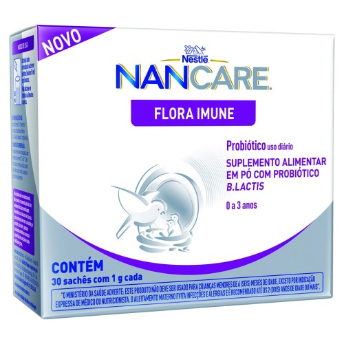 Suplemento Alimentar Nestlé Nancare Flora Imune 30 Sachês Com 1g Cada