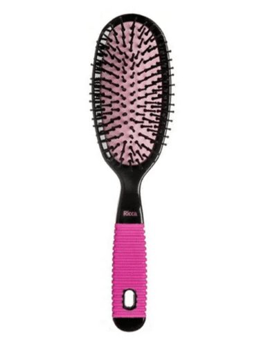 Escova de Cabelo Ricca Oval Black & Pink Grande com 1 Unidade