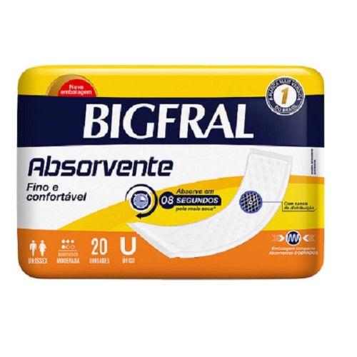 Absorvente Geriátrico Bigfral com 20 Unidades