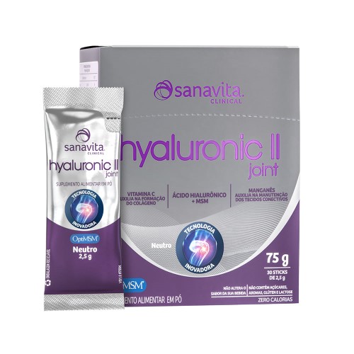 Suplemento Alimentar Hyaluronic II Joint Sanavita Neutro 30 Saches De 2,5g