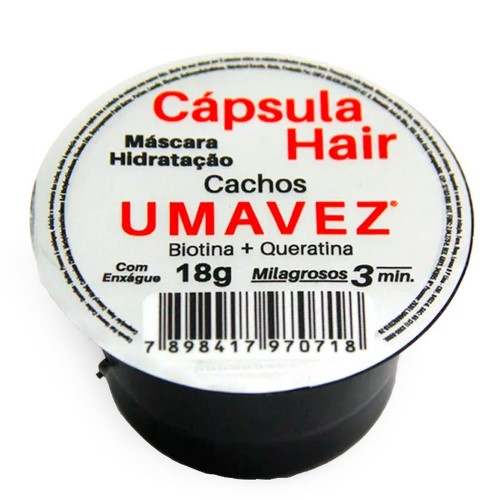 Capsula Hair Hidratante Uma Vez Cachos18g