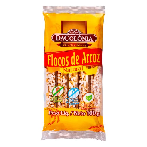 Flocos de Arroz Natural DaColônia Zero Lactose 100g