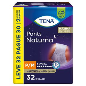 Roupa Íntima Descartável Tena Pants Unissex Noturna P/M com 32 Unidades