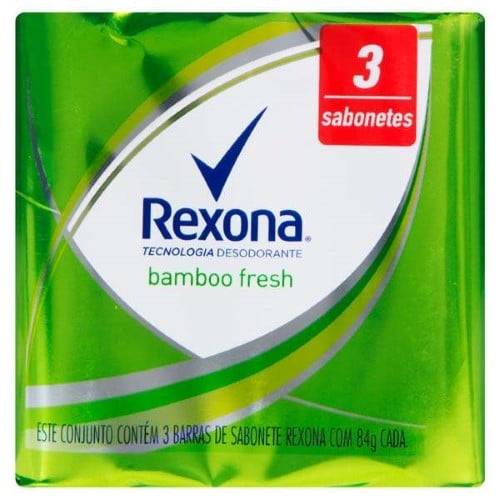 Kit Sabonete em Barra Rexona Bamboo Fresh 84g 3 Unidades