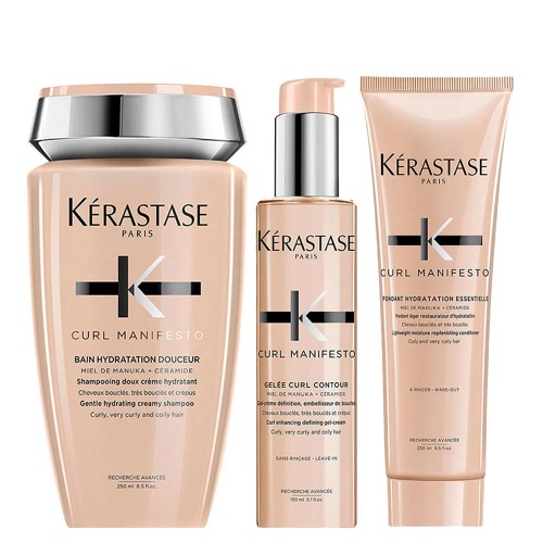 Kérastase Curl Manifesto Kit Shampoo + Gel em Creme + Condicionador