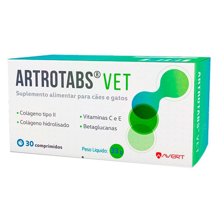 Artrotabs Suplemento Alimentar para Cães a Gatos 33g - 30 comp