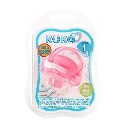 Chupeta De Silicone Ortodôntica Soft Rosa Kuka Tamanho 1