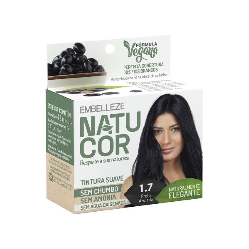 Tintura Suave Natucor 1.7 Preto Azulado com 1 unidade