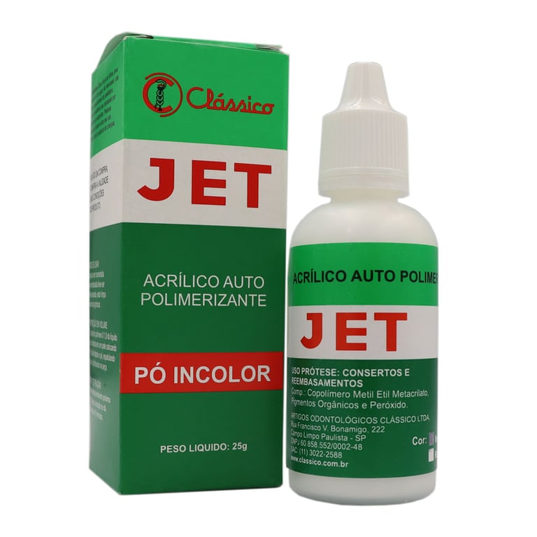 Resina Acrílica Jet Autopolimerizavel Incolor 25g - Clássico