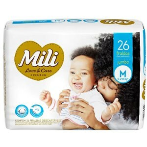 Fralda Mili Love & Care Premium M, pacote jumbo com 26 unidades