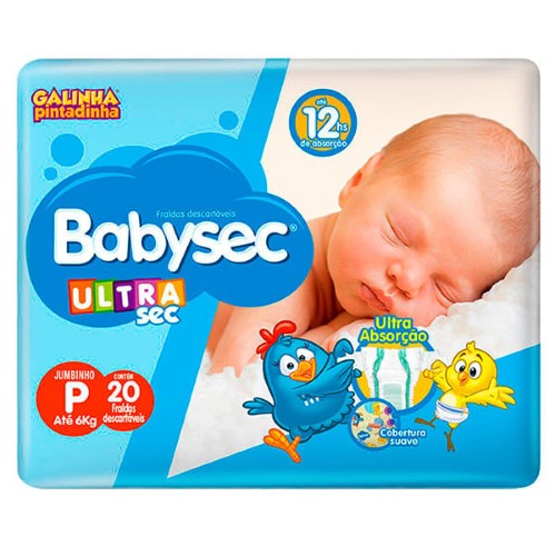 Fralda BabySec Galinha Pintadinha Ultra Sec Jumbinho P 20 unidades