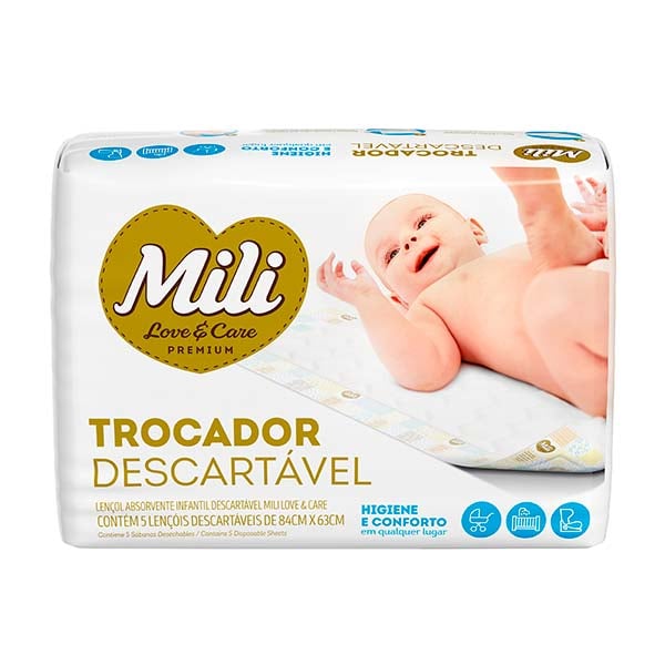 Trocador Descartável Mili Com 5 Unidades