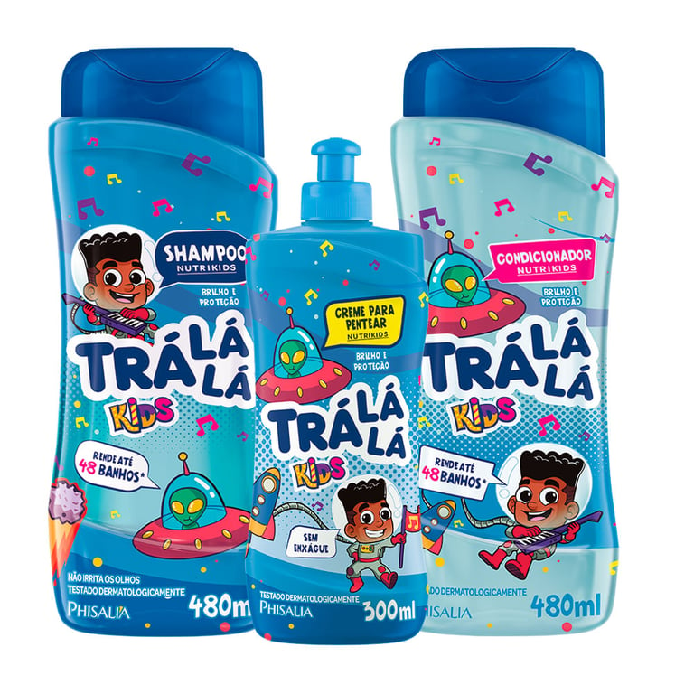 Shampoo +Condicionador Trá lá lá Nutrikids + Creme De Pentear