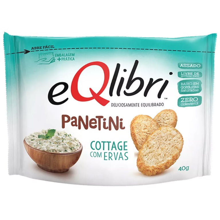 Biscoito EQlibri Panetini Sabor Cottage com Ervas 40g