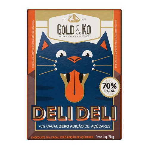 Chocolate Gold & Ko Deli Deli 70% Cacau Zero Açúcar 70g