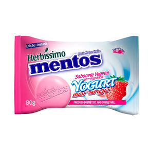 SABONETE VEGETAL MENTOS HERBÍSSIMO YOGURT MORANGO 80G