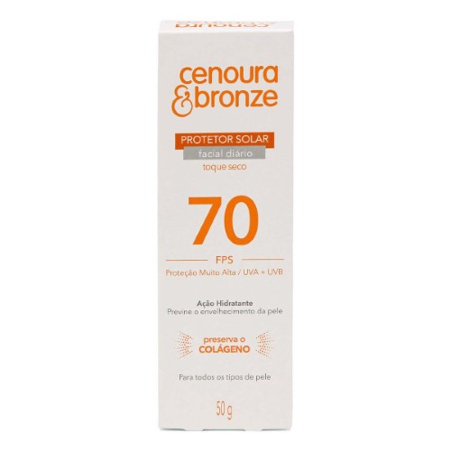 Protetor Solar Facial Cenoura & Bronze FPS70 com 50g