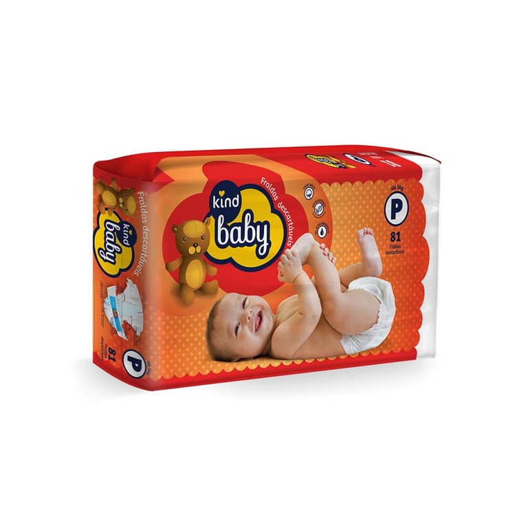 Fralda Kind Baby P, pacote com 81 unidades