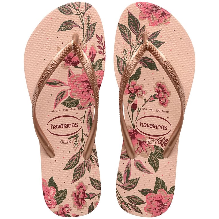 Sandálias Havaianas Slim Organic Rosa Dourado Blush 1 Par