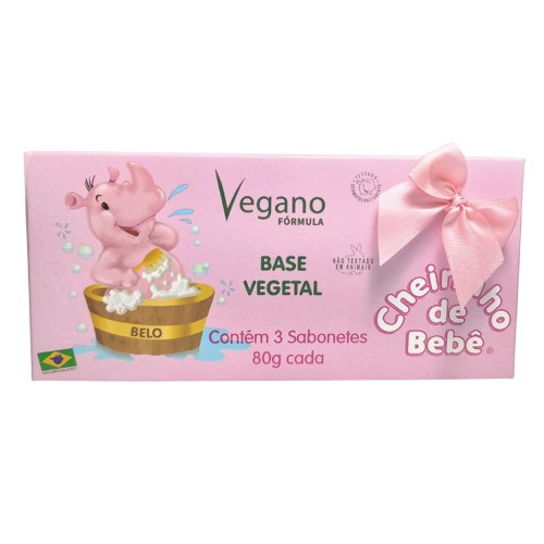 Sabonete Infantil Cheirinho De Bebê Rosa 80g Com 3 Unidades