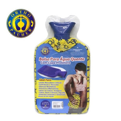 BOLSA DE AGUA QUENTE COM CAPA PROTETORA - 500ML - ortho pauher