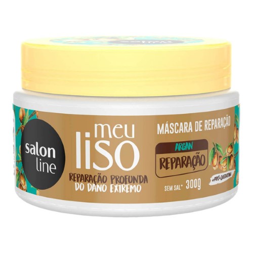 Máscara de Reparação Capilar Salon Line Meu Liso Argan Reparação com 300g