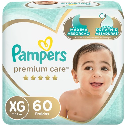 Fralda Pampers Premium Care XG 60 unidades