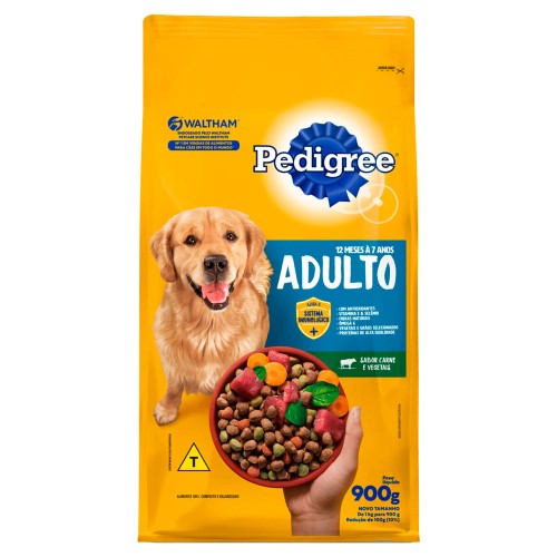 Ração para Cães Pedigree Adultos Sabor Carne e Vegetais 900g