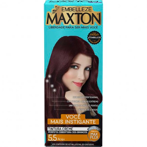 Tintura Creme Maxton 5.5 Acaju com 1 Unidade