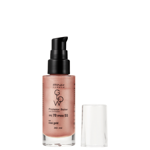 Protetor Solar com Iluminador Pink Cheeks Glow FPS70 Rosé Gold 30ml