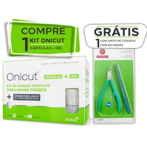 Kit Onicut 60 cápsulas + Gel Fortalecedor de Unhas 5ml