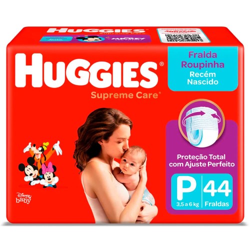 Fralda Roupinha Huggies Supreme Care P 44 Unidades