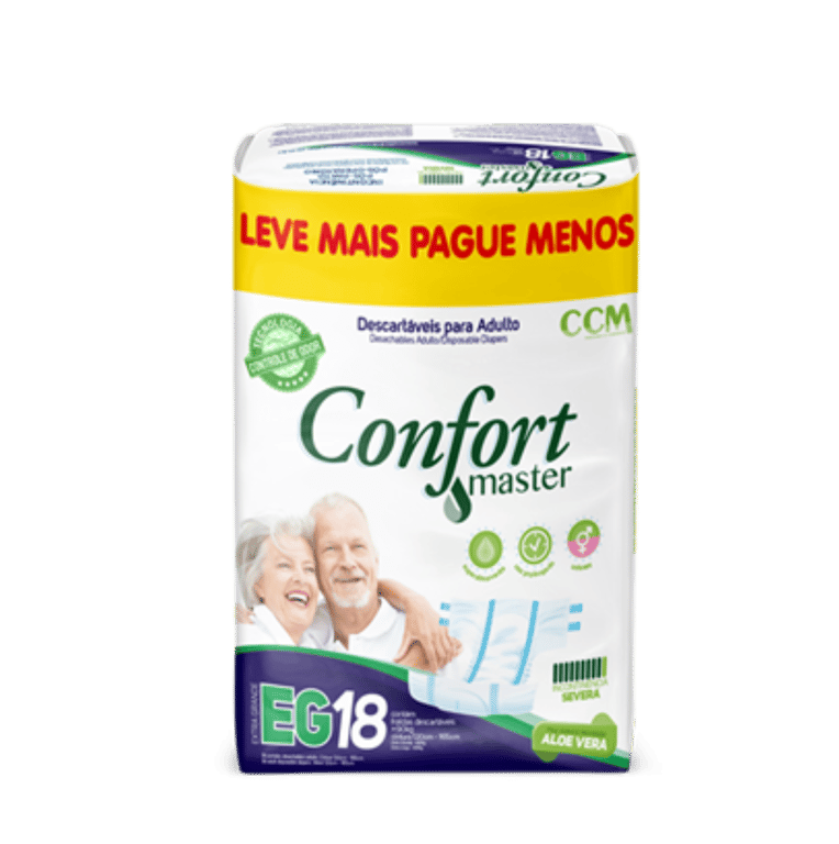 Fralda Geriátrica Confort Master EG - Pacote com 18 Unidades