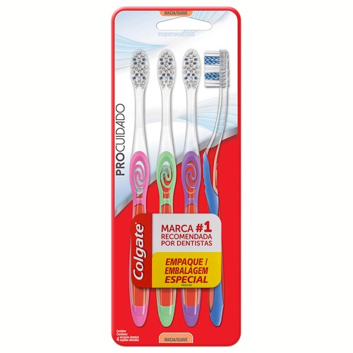 Escova Dental Colgate Pro Cuidado 4 Unidades