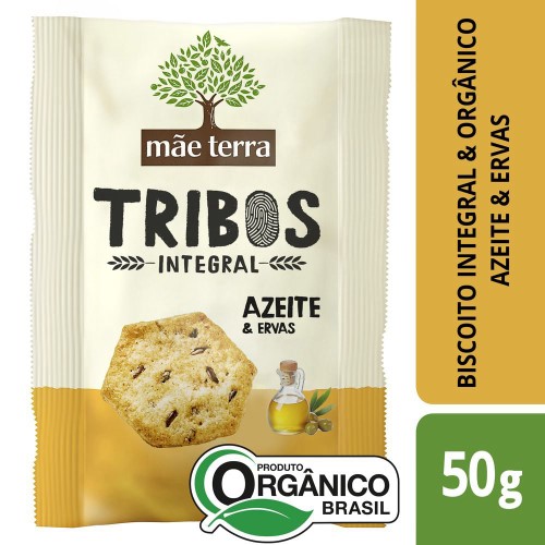 Biscoito Salgado Orgânico Mãe Terra Tribos Azeite e Ervas 50g