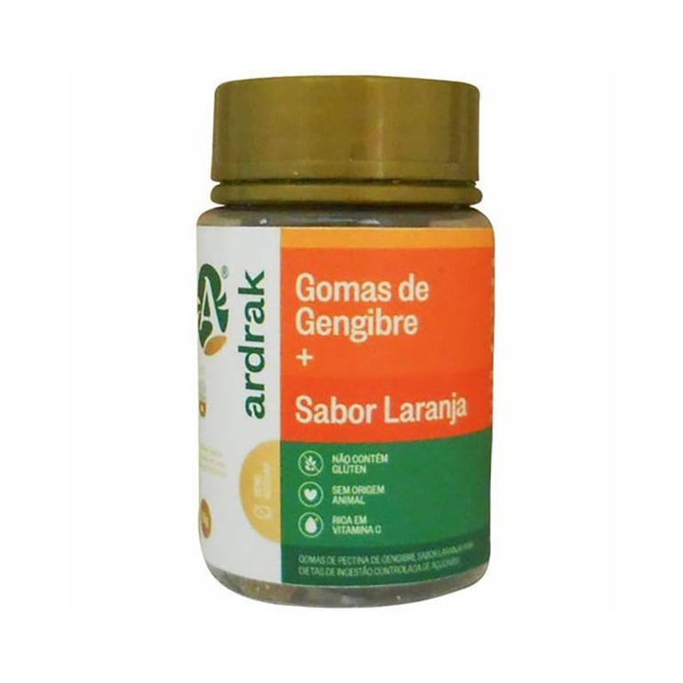 Gomas De Gengibre Ardrak Fresh Laranja Zero Açúcar 50g