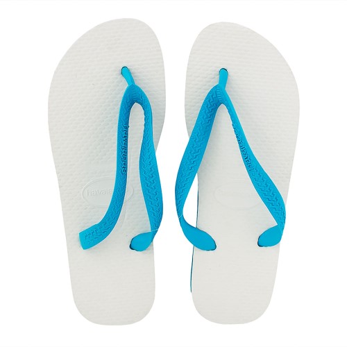 Sandália Havaianas Tradicional Azul Claro e Branco Tamanho 35/36