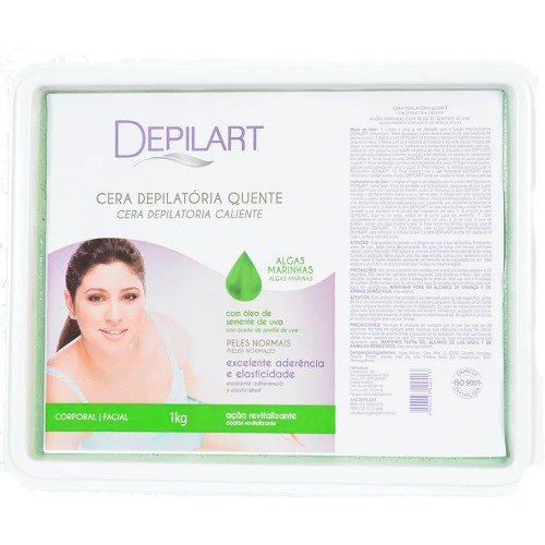 Cera Quente Depilart Algas E Óleo De Semente De Uva 1kg