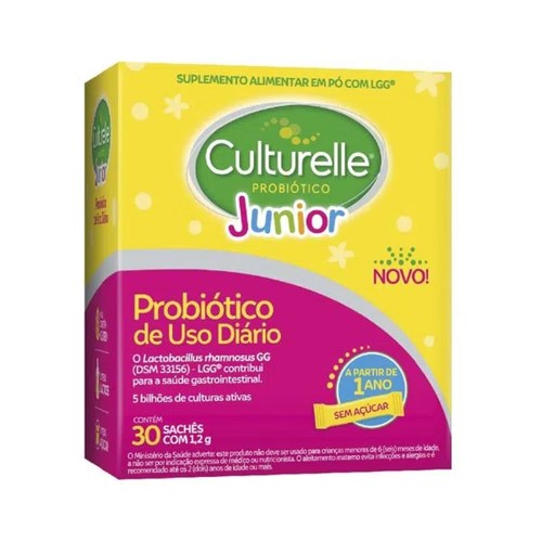 Probiótico Culturelle Junior Sem Açúcar com 30 sachês