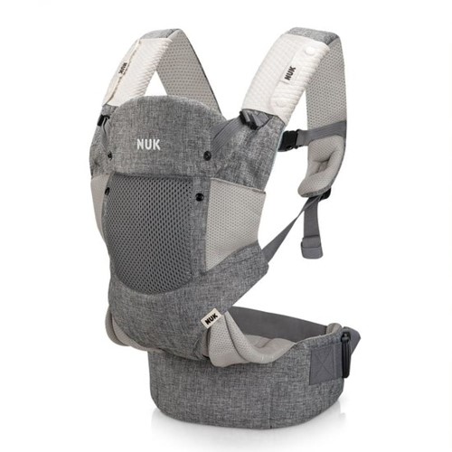 Canguru Ergonômico P/ Bebê Comfort 3 Posições 15kg Cinza Nuk