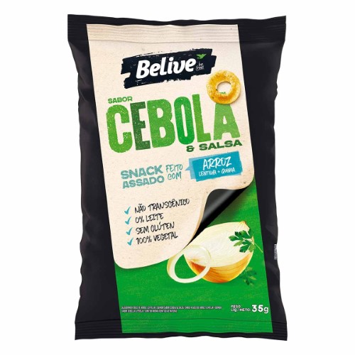 Snack Assado Belive Cebola e Salsa com chia e quinoa 35g