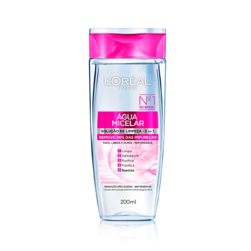 Água Micelar Loreal Paris Solução de Limpeza 5 em 1 200ml