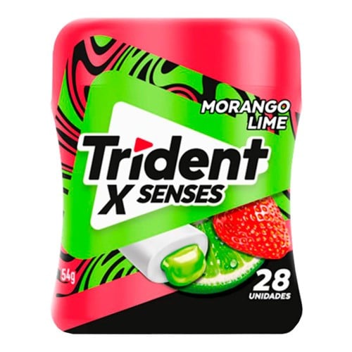 Chiclete Trident x Senses Morango Lime 54g